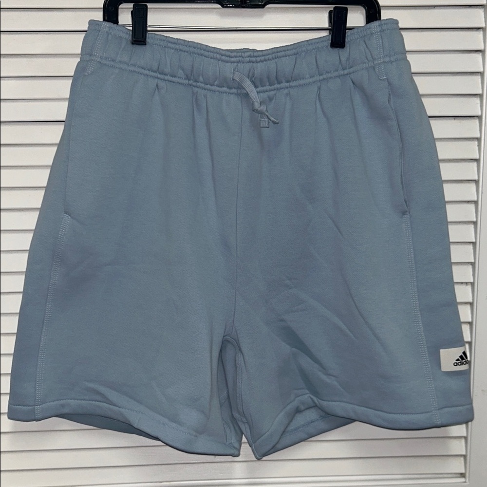 adidas Light Blue Men's Athletic Shorts with Drawcord